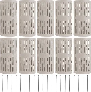 10 Pack Plastic Tree Trunk Protectors - Easy Flexible Guards With 20pcs Zip Ties, Expandable Nursery Mesh Bark Plant Protector for Preventing Damage From Trimmers, Mowers, Rodents
