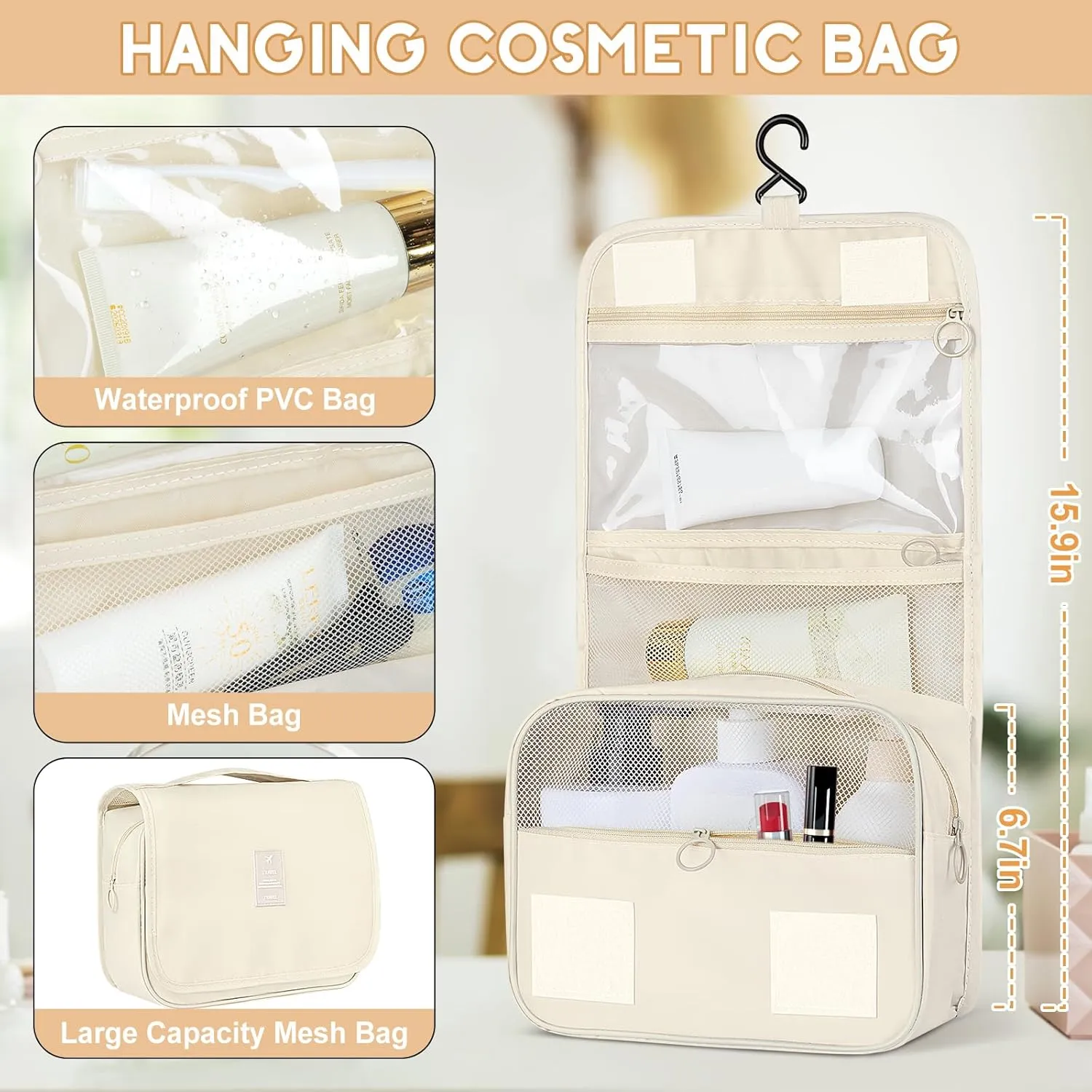10 Set Packing Cubes for Travel, Luggage Organizer Bags with Hanging Toiletry Bag and Shoe Bag, Travel Packing Cubes for Carry on Suitcase Luggage Accessories Vacation Essentials (Black)