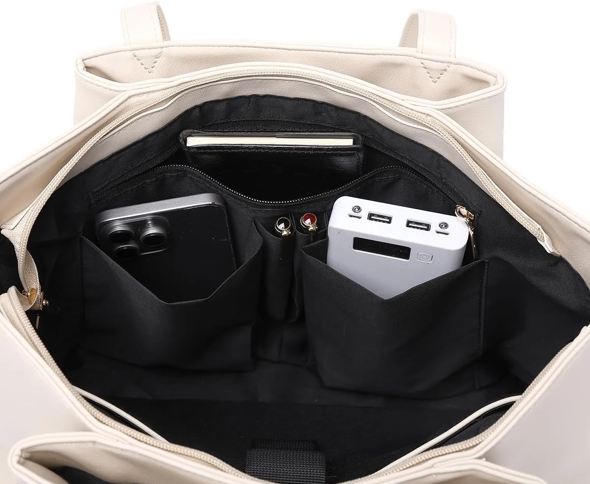 15.6 Inch Work Bags Waterproof Laptop Bag, Large Capacity Office Purse Computer Briefcase Durable Shoulder Bag