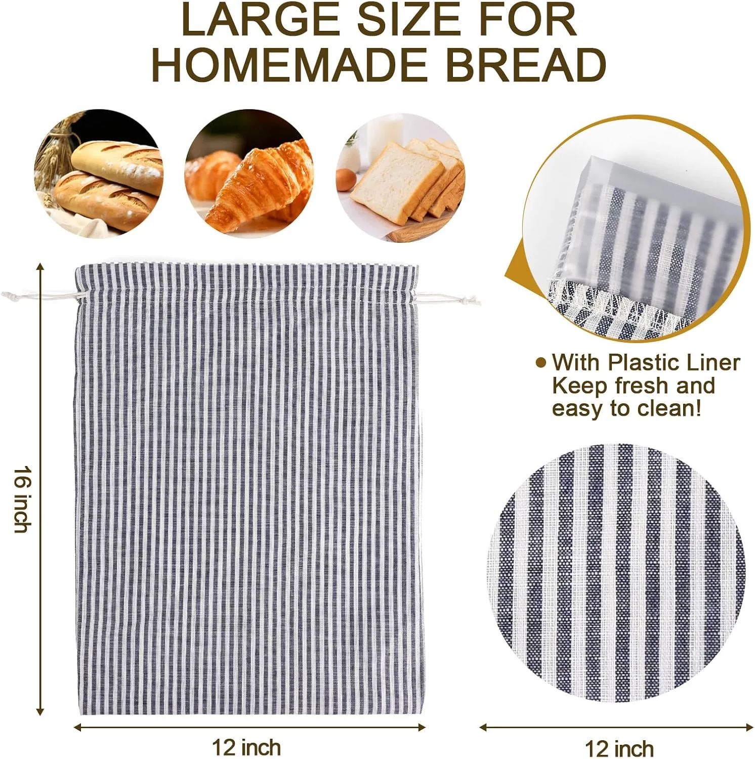 2 Pack Sourdough Bread Bags Linen Bread Bags for Homemade Bread Sourdough with Bowl Cover - Reusable Bread Storage Bags Sourdough Bread Bag & Beeswax Bread Bag with Bread Proofing Cover
