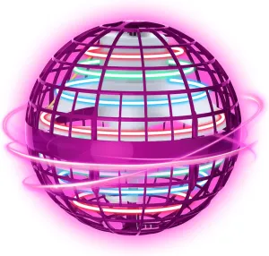 2025 Flying Orb Ball Toy - Christmas Cool Novelty Gift Hover Ball Galaxy Boomerang Hand Drone Magic Floating Ball Orbit Mini Outdoor Fidget Toy Stocking Stuffer for Kids Boys Girls Teens - (Pink)
