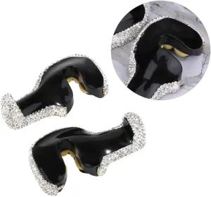 2Pcs Headrest Bag Hook Hangers Crystal Rhinestone Back Storage Hooks Durable with Design for Handbags Umbrellas and More