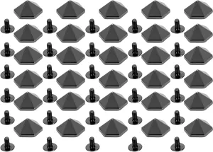 30 Sets Hex Pointed Screwback Rivet, Hex Screw Rivet Hex Pointed Rivet 15mm Zinc Alloy 6mm Crossing for Handbag Shoe Clothing with Easy Installation (Gray)