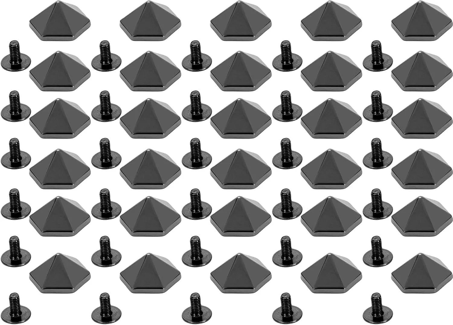 30 Sets Hex Pointed Screwback Rivet, Hex Screw Rivet Hex Pointed Rivet 15mm Zinc Alloy 6mm Crossing for Handbag Shoe Clothing with Easy Installation (Gray)