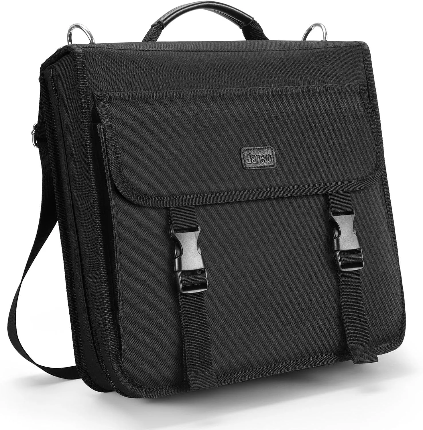 3" D-ring Zipper Binder with 700  Sheets Capacity, 3-ring Zip Up Binder with Shoulder Strap for School, College, Office, Compatible with 13" MacBook & 12.9" Tablet (Black)