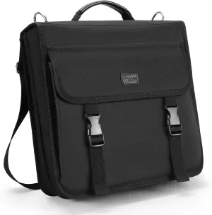 3" D-ring Zipper Binder with 700  Sheets Capacity, 3-ring Zip Up Binder with Shoulder Strap for School, College, Office, Compatible with 13" MacBook & 12.9" Tablet (Black)