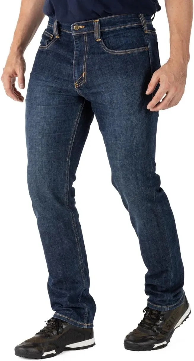 5.11 Tactical Men's Defender-Flex Slim Jeans, Fitted Waistband, 7 Pockets, Style 74465