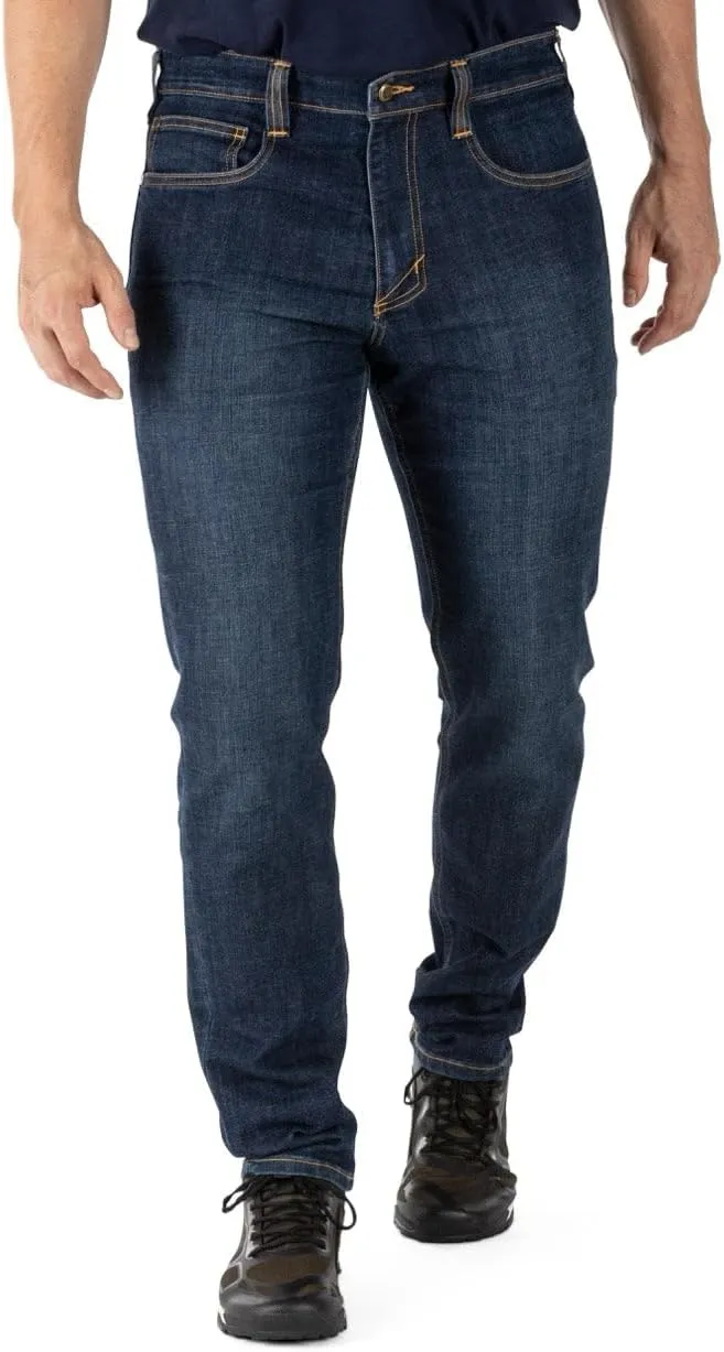 5.11 Tactical Men's Defender-Flex Slim Jeans, Fitted Waistband, 7 Pockets, Style 74465