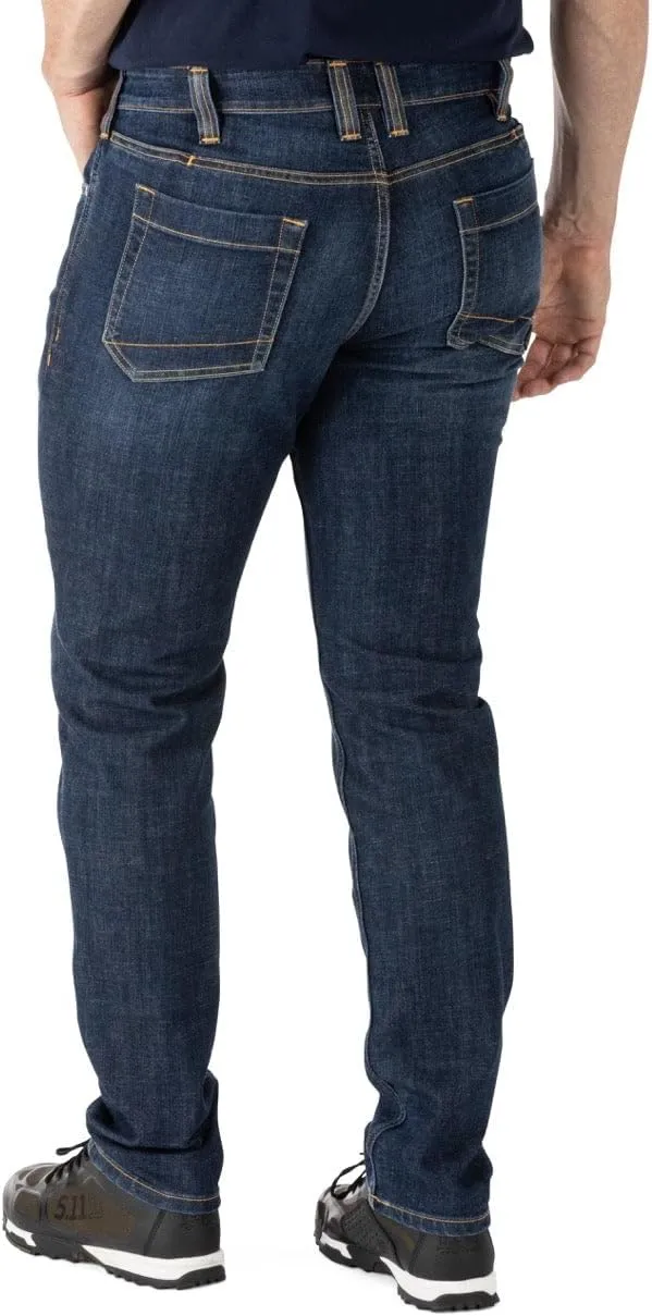 5.11 Tactical Men's Defender-Flex Slim Jeans, Fitted Waistband, 7 Pockets, Style 74465