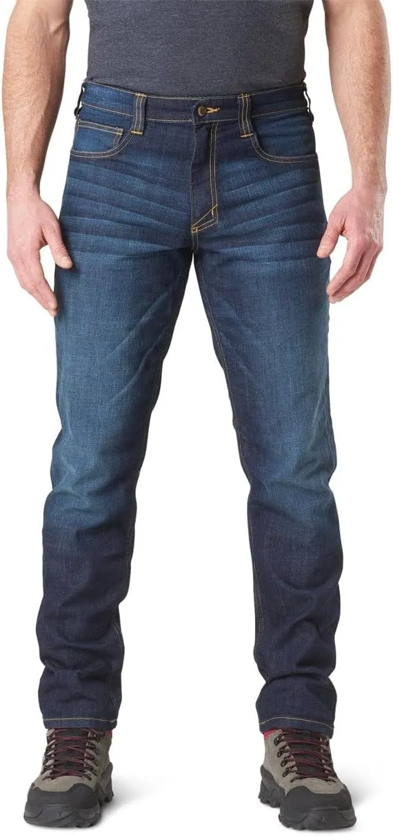 5.11 Tactical Men's Defender-Flex Slim Jeans, Fitted Waistband, 7 Pockets, Style 74465