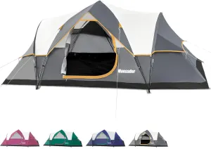 6 Person Family Camping Tent,Waterproof Windproof with Top Rainfly,Easy Set Up,Pop Up Tent for Outdoor Camping Hiking Trave