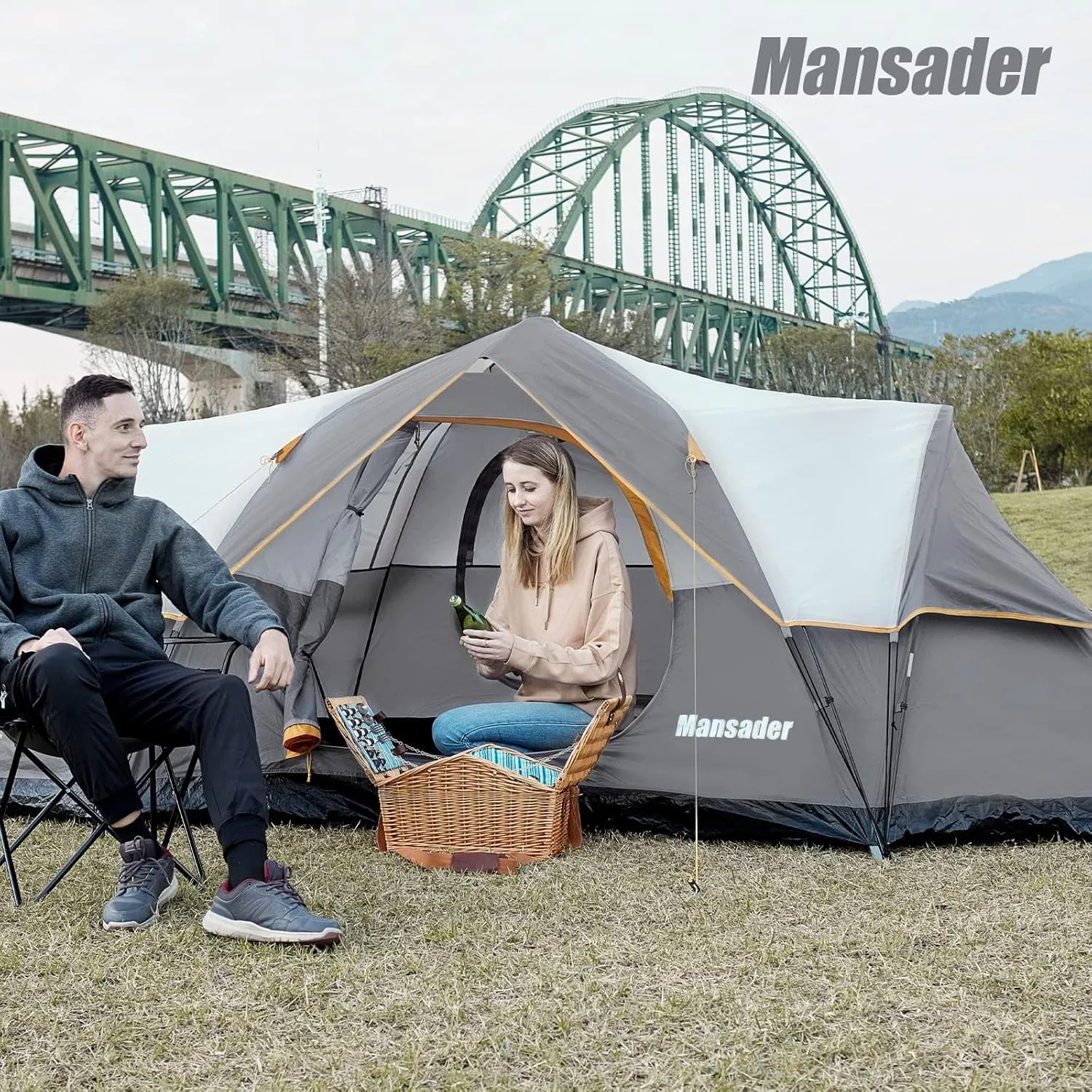 6 Person Family Camping Tent,Waterproof Windproof with Top Rainfly,Easy Set Up,Pop Up Tent for Outdoor Camping Hiking Trave