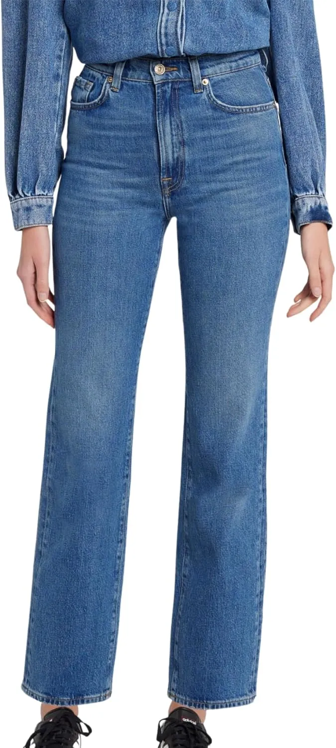 7 For All Mankind Women's Logan Stovepipe Straight Leg Jeans in Explorer