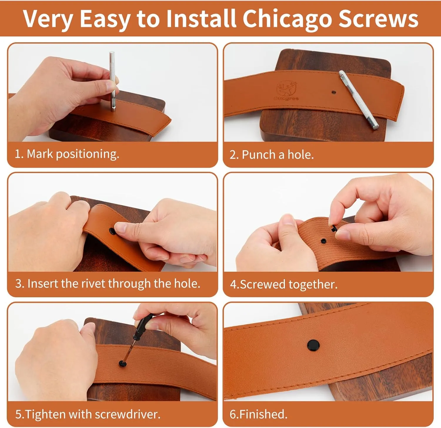 90Sets Chicago Screws Leather Rivets Assorted Screw Rivet M5 Chicago Leather Screw for Decoration and DIY Leather Craft Belt Bag Shoes Purse Bookbinding（M5*4,5,6,8,10,12） (Bronze)