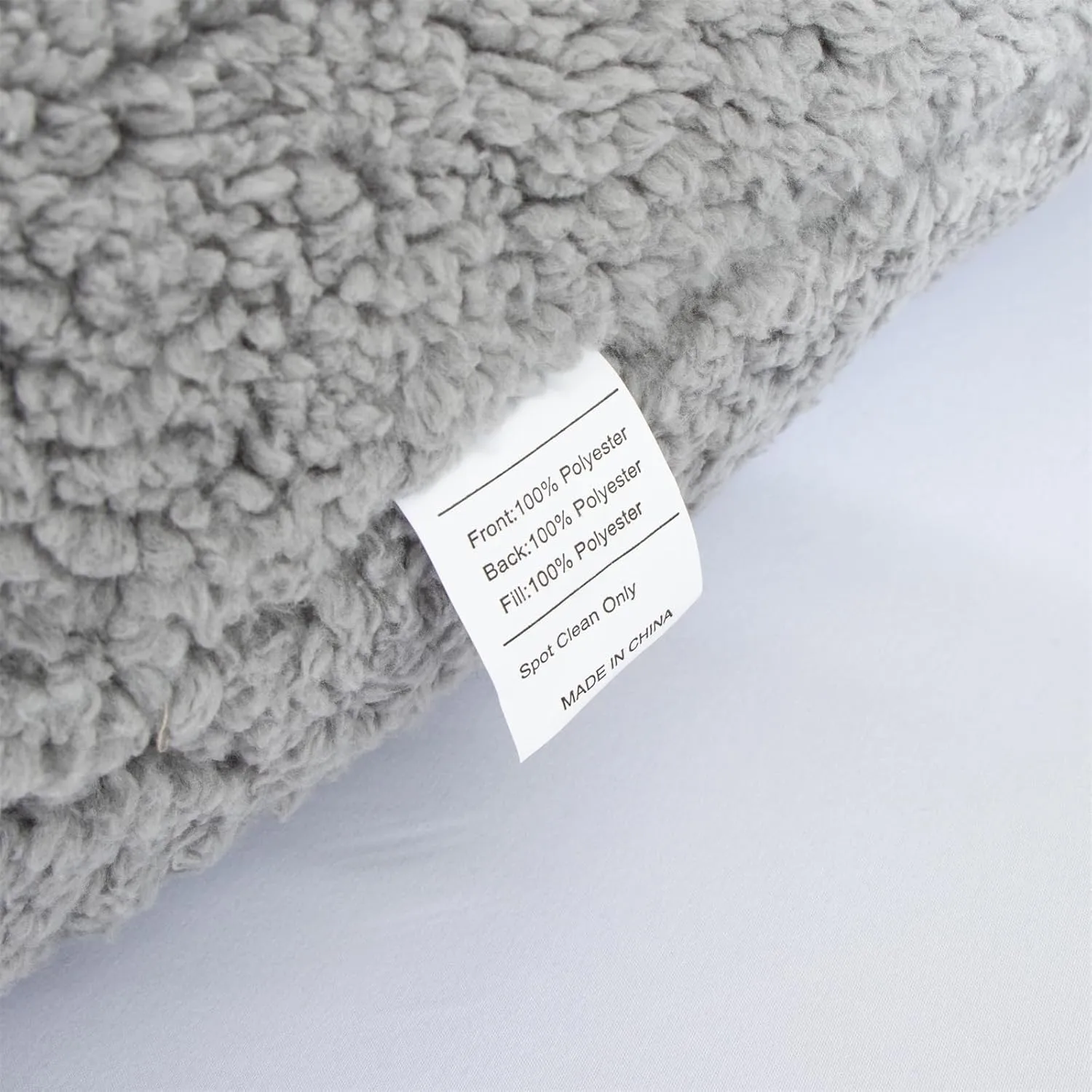 A Nice Night Sherpa Fleece Flannel Reading Pillow Bed Wedge Children Backrest with Arms Back Support for Sitting Up in Bed/Couch,Grey