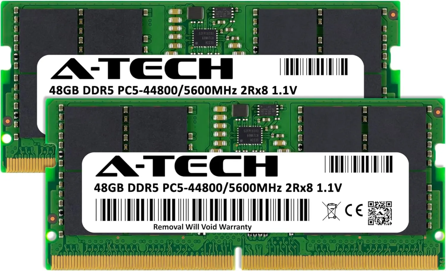 A-Tech 96GB Kit (2x48GB) RAM for MSI Stealth 18 AI Studio A1V, A1VFG, A1VGG, A1VHG, A1VIG Gaming Laptop | DDR5 5600MHz PC5-44800 SODIMM 2Rx8 1.1V 262-Pin Non-ECC SO-DIMM Memory Upgrade