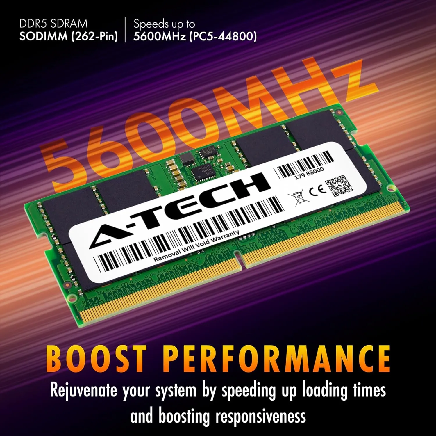 A-Tech 96GB Kit (2x48GB) RAM for MSI Stealth 18 AI Studio A1V, A1VFG, A1VGG, A1VHG, A1VIG Gaming Laptop | DDR5 5600MHz PC5-44800 SODIMM 2Rx8 1.1V 262-Pin Non-ECC SO-DIMM Memory Upgrade