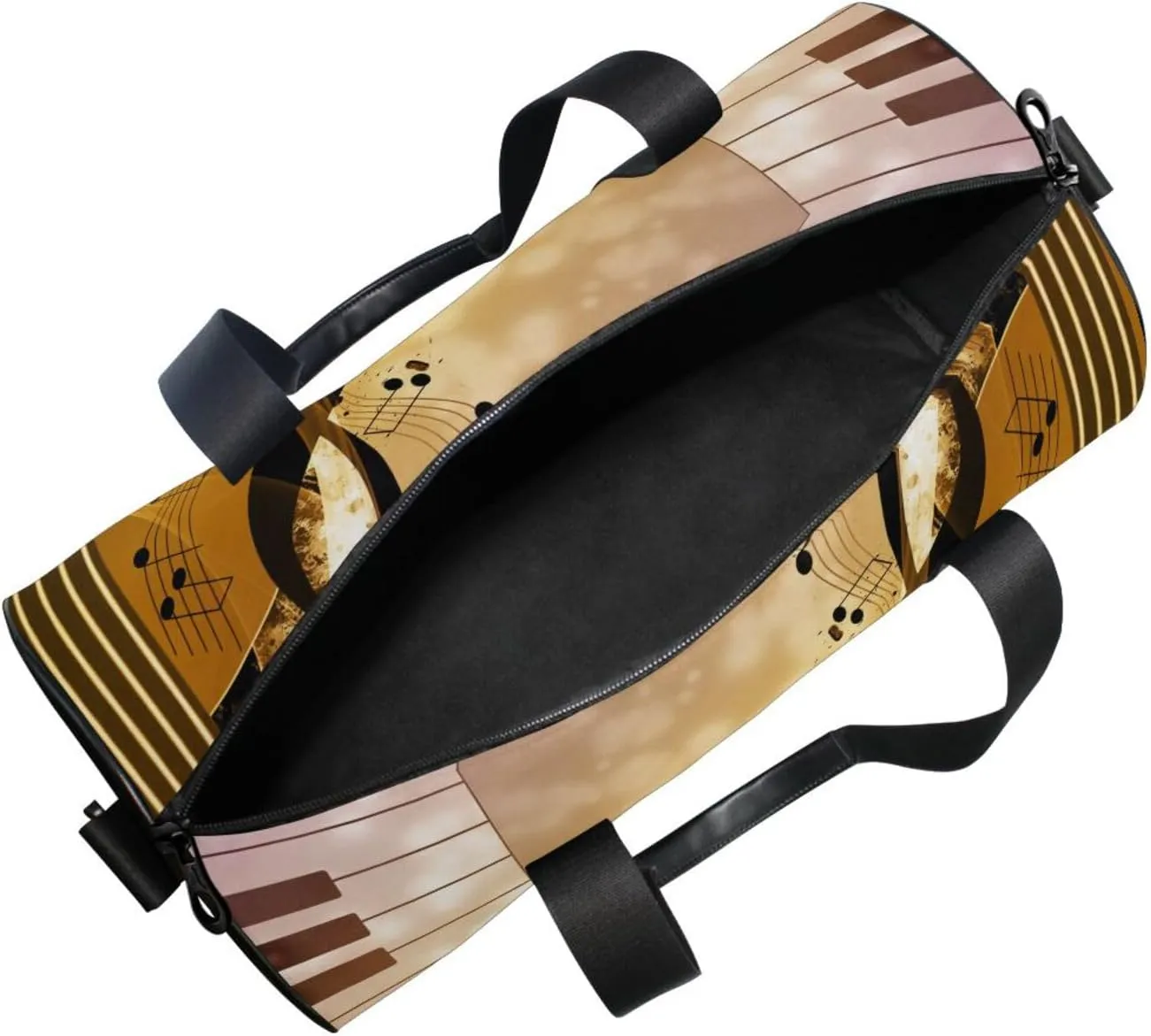 Abstract Concert Music Night Piano Guitar Retro Style Portable Gym Bag, Travel Bag, Luggage bag, Sports Bag, Toiletry Bag with Handles, Detachable Shoulder Strap 17.6 x 9 x 9 inch