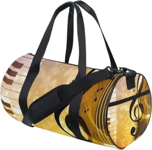 Abstract Concert Music Night Piano Guitar Retro Style Portable Gym Bag, Travel Bag, Luggage bag, Sports Bag, Toiletry Bag with Handles, Detachable Shoulder Strap 17.6 x 9 x 9 inch