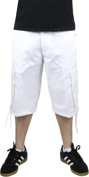 Access Men’s Solid Color Cargo Shorts with Removable Drawstring, Belt, and Six Pockets