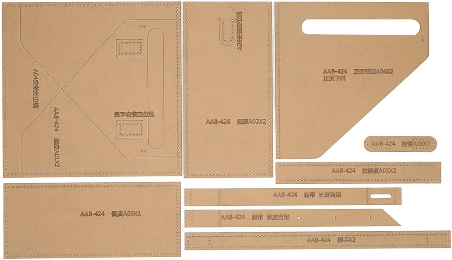 Acrylic Template for Handwork Leather Craft Shoulder Bag Pattern with Accurate Holes and Transparent Design Easy to Use for Crafters and Beginners