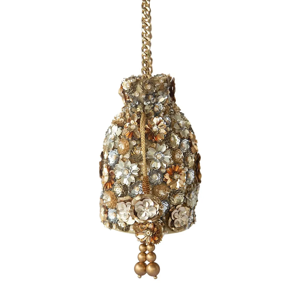 Adora By Ankita Multi-Color Metallic Wildflower Bag