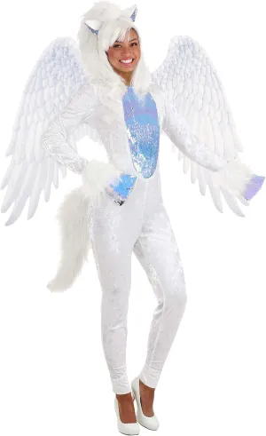Adult Pegasus Costumes for Women, Mythical Creature Cosplay Outfit | Winged Flying Horse Halloween Costume