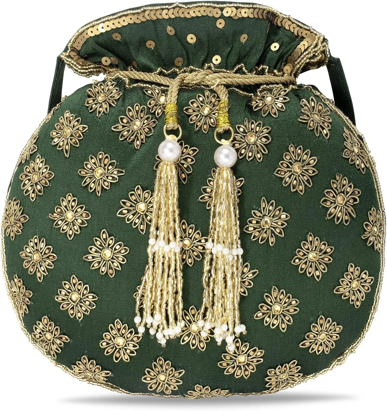 Aheli Embroidered Potli Bag Gift for Women Handmade Ethnic Purse Evening Handbags Stylish Bridal Fashion Clutch Bag