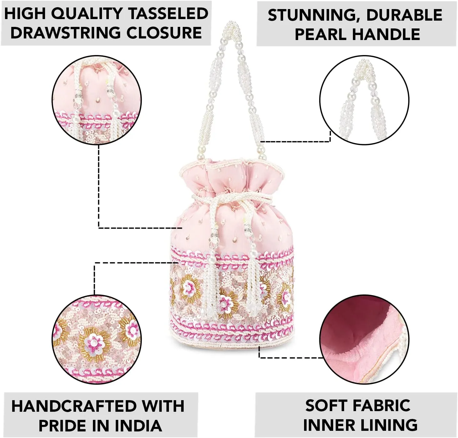 Aheli Potli Purses Gift for Women Handmade Evening Handbag Stylish Bridal Fashion Wristlet Bag Women