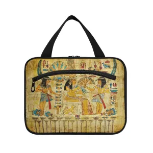 ALAZA Retro Culture Egyptian Toiletry Bag Men and Women Travel Hanging Makeup Cosmetic Bag Toiletries Accessories L