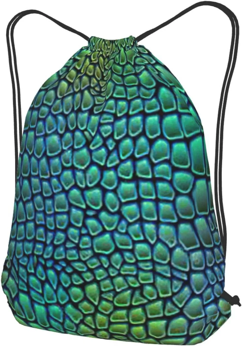 Alligator Skin Drawstring Cinch Backpack Polyester Sack Pack String Bag For Hiking Camping Adventure