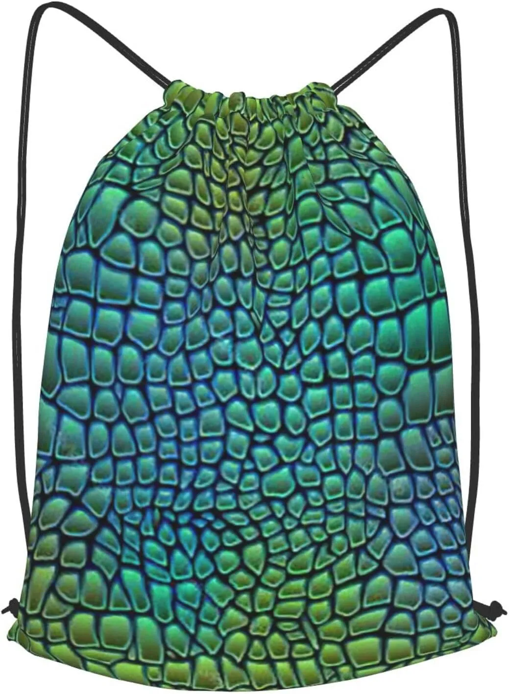 Alligator Skin Drawstring Cinch Backpack Polyester Sack Pack String Bag For Hiking Camping Adventure