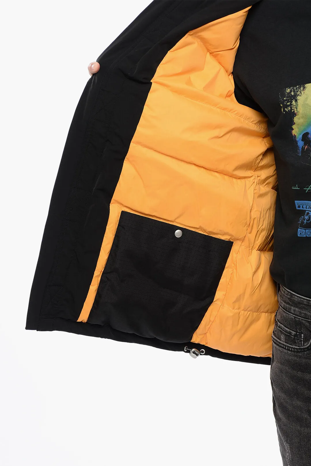 AllSaints Padded ORBIT Utility Jacket with Removable Hood