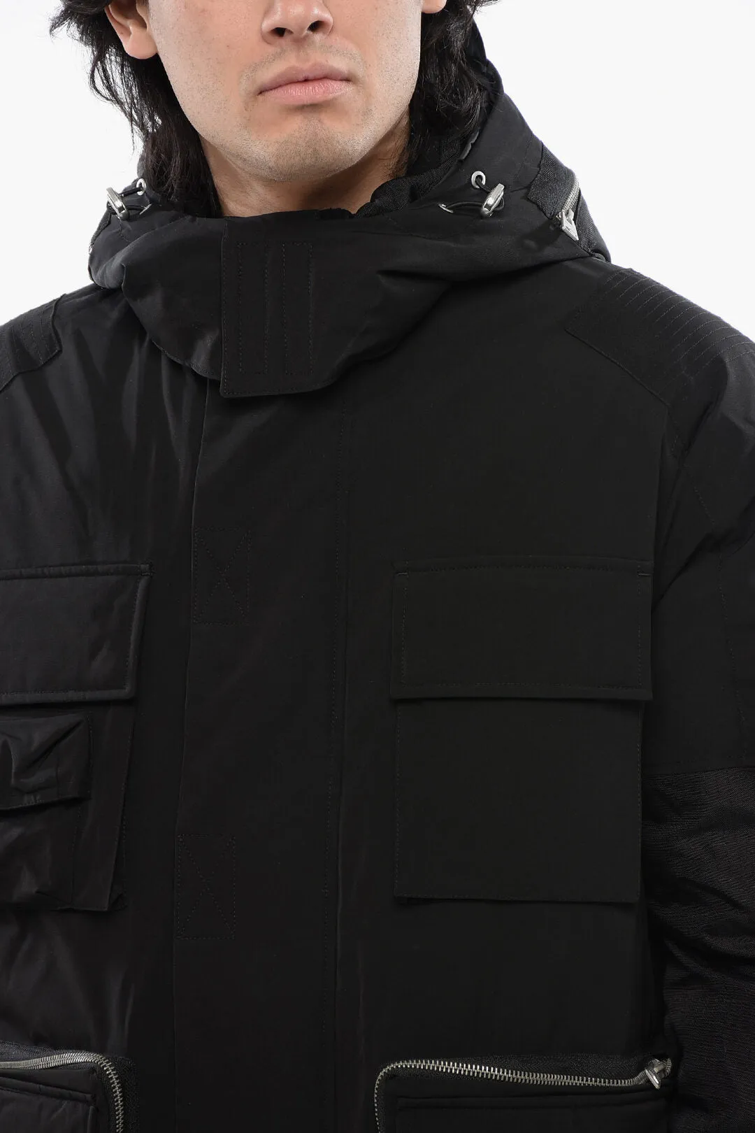 AllSaints Padded ORBIT Utility Jacket with Removable Hood