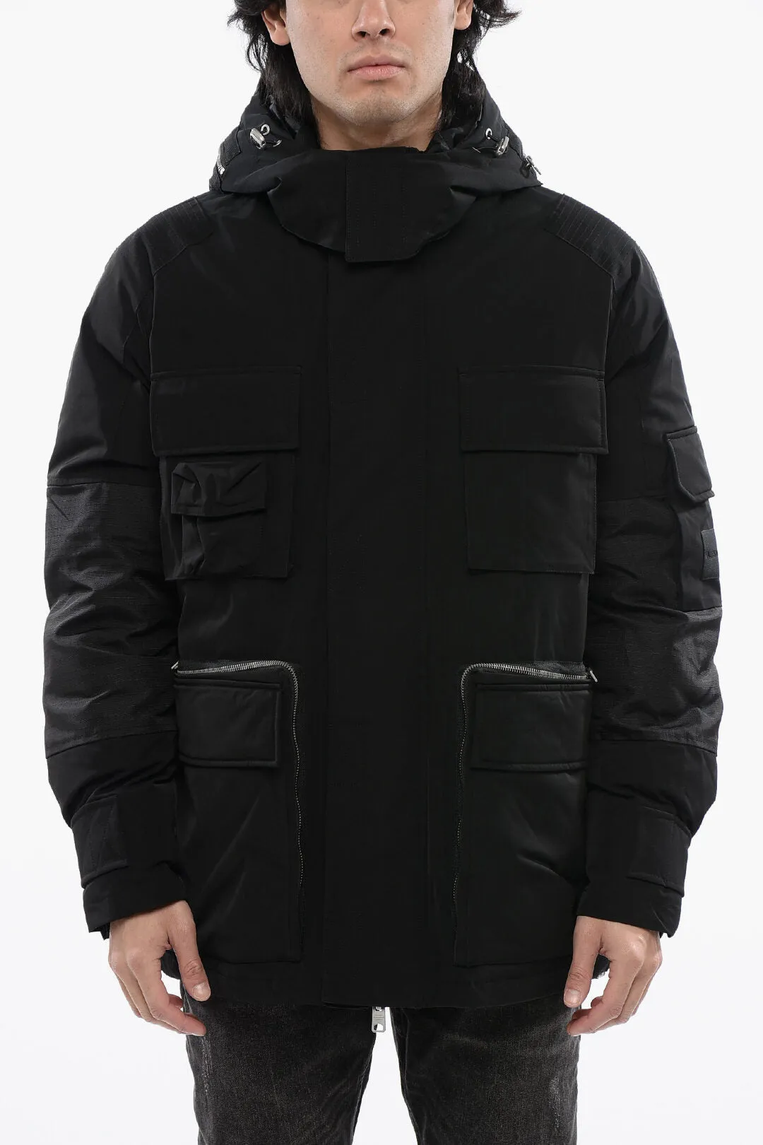 AllSaints Padded ORBIT Utility Jacket with Removable Hood