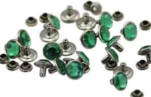Allstarco 6mm Green Peridot H110 Acrylic Rhinestone Rivets for Garments Leather, Sewing and Crafts DIY Jewelry Making in Bulk Bracelet Handbags Flipflops - 100 Pieces