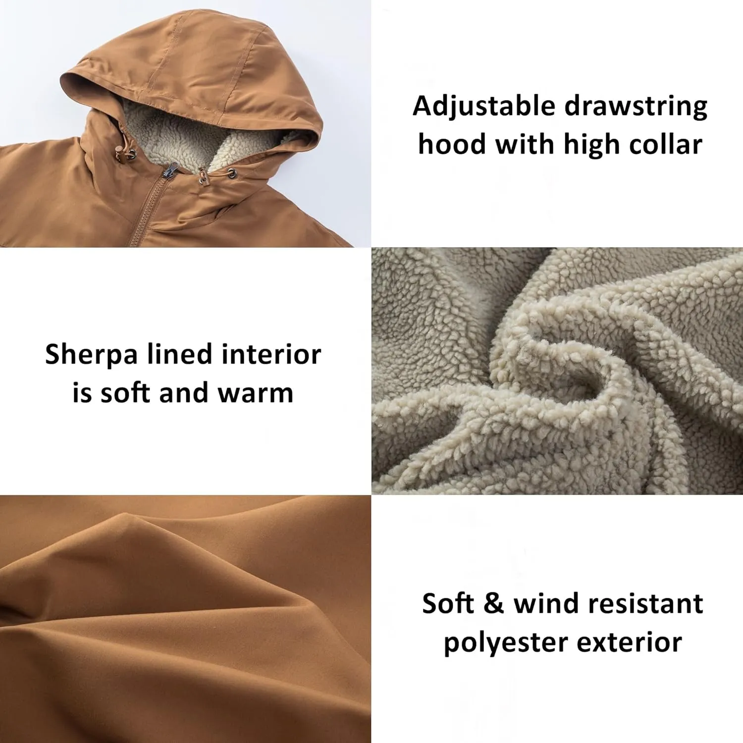 Alpine Swiss Shane Mens Sherpa Lined Parka Hooded Winter Coat Cargo Utility Jacket