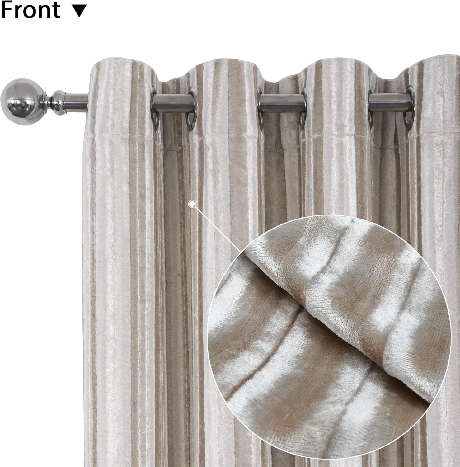 always4u Plush Velvet Curtains Luxury Velour Drapes for Living Room Bedroom Modern Beautiful Shining Window Treatment 2 Panels Champagne 54 * 95 Inches