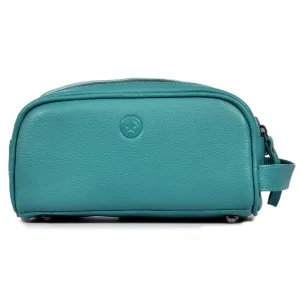 Amethyst Glow Leather Toiletry Bag - Teal
