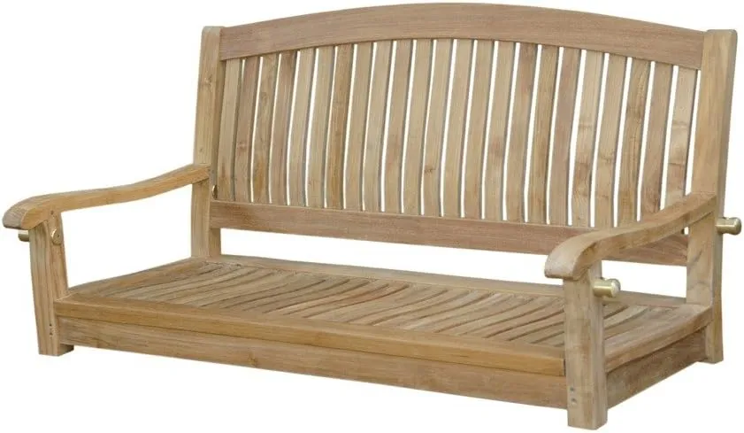Anderson Teak Del-Amo Round Swing Bench, 48", Linen Sesame