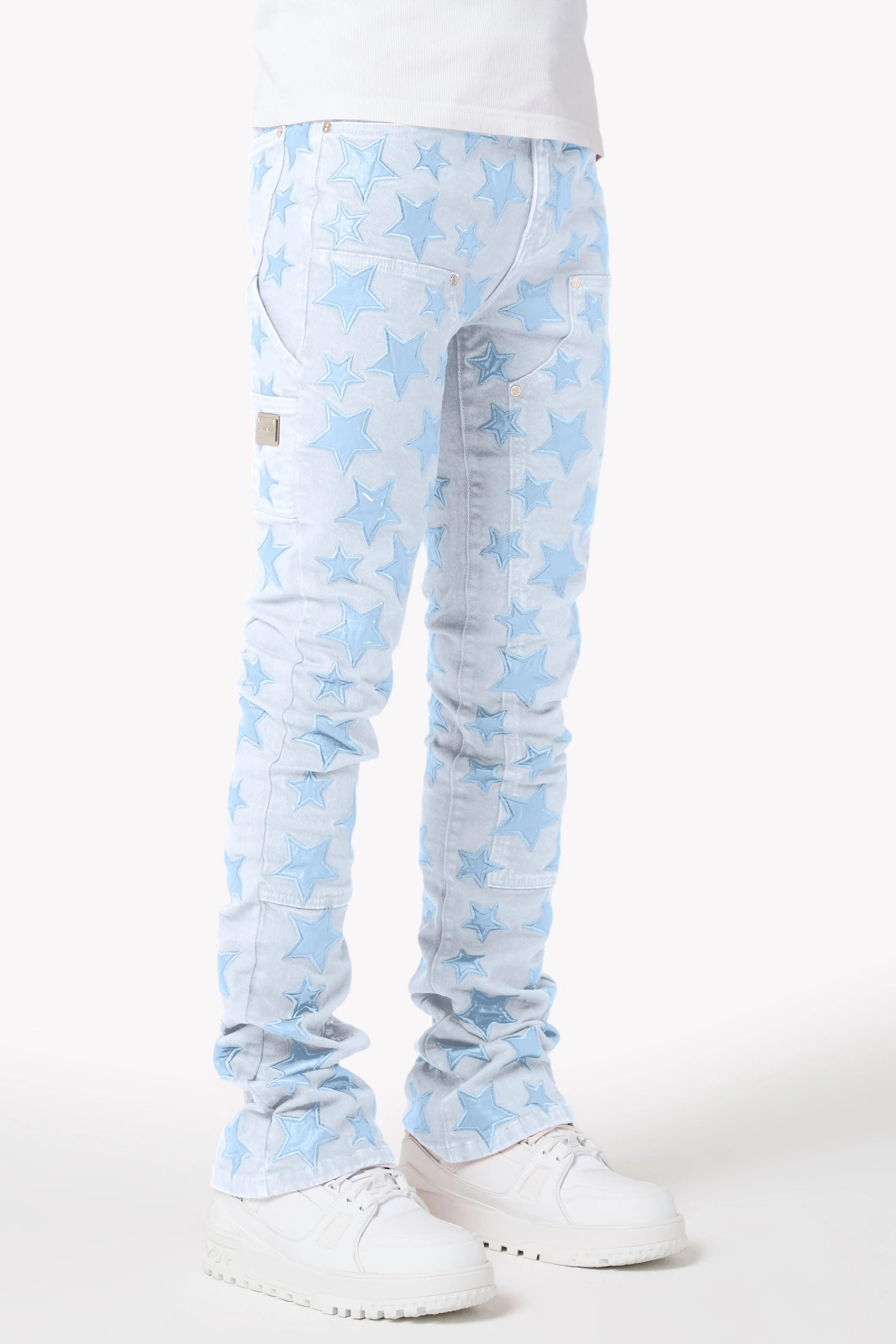 Aqua Blue Stars Denim