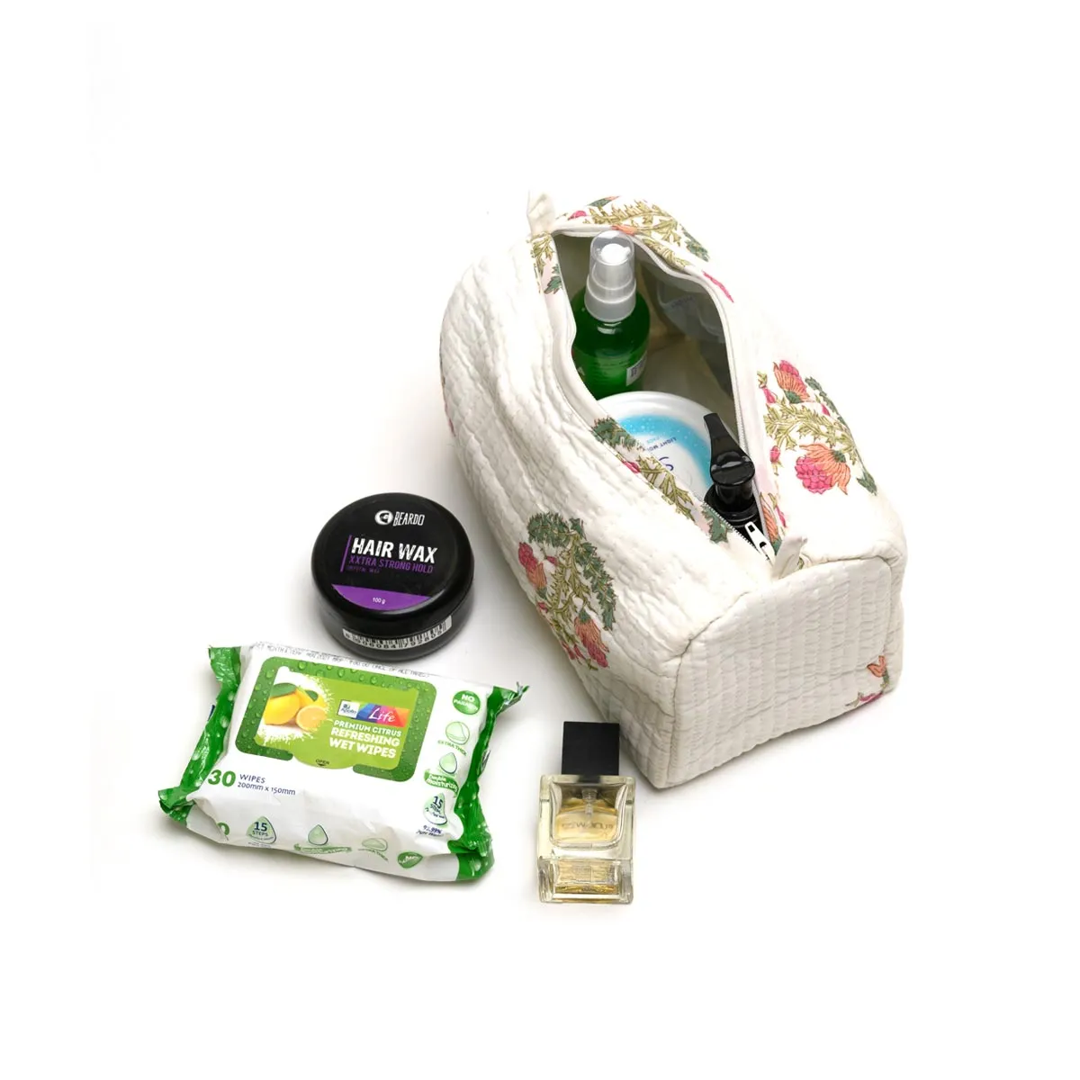 ARGEMONE MEXICANA QULTED TOILETRY BAG