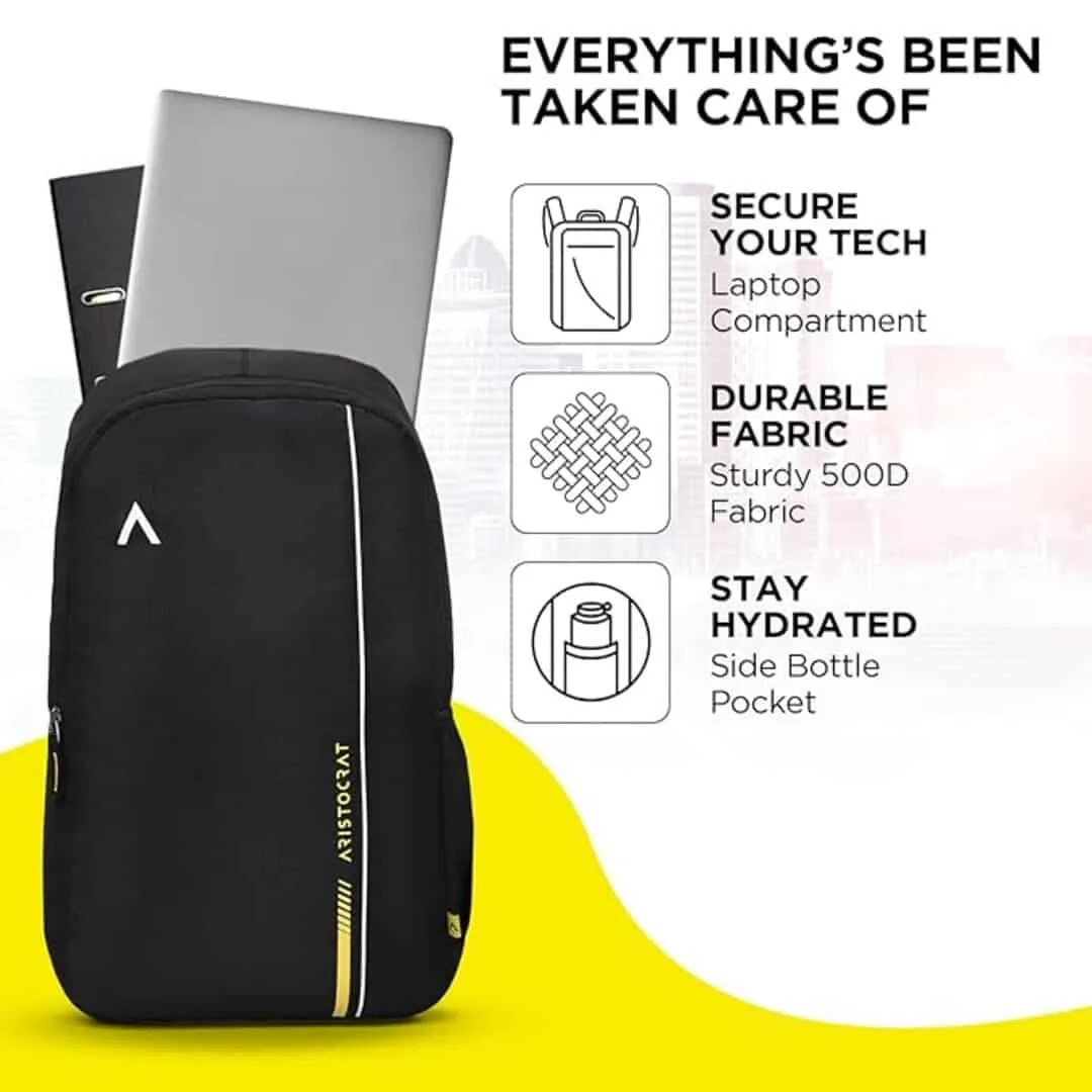 Aristocrat 25L Nova 3 Compartment Laptop Backpack (Black)