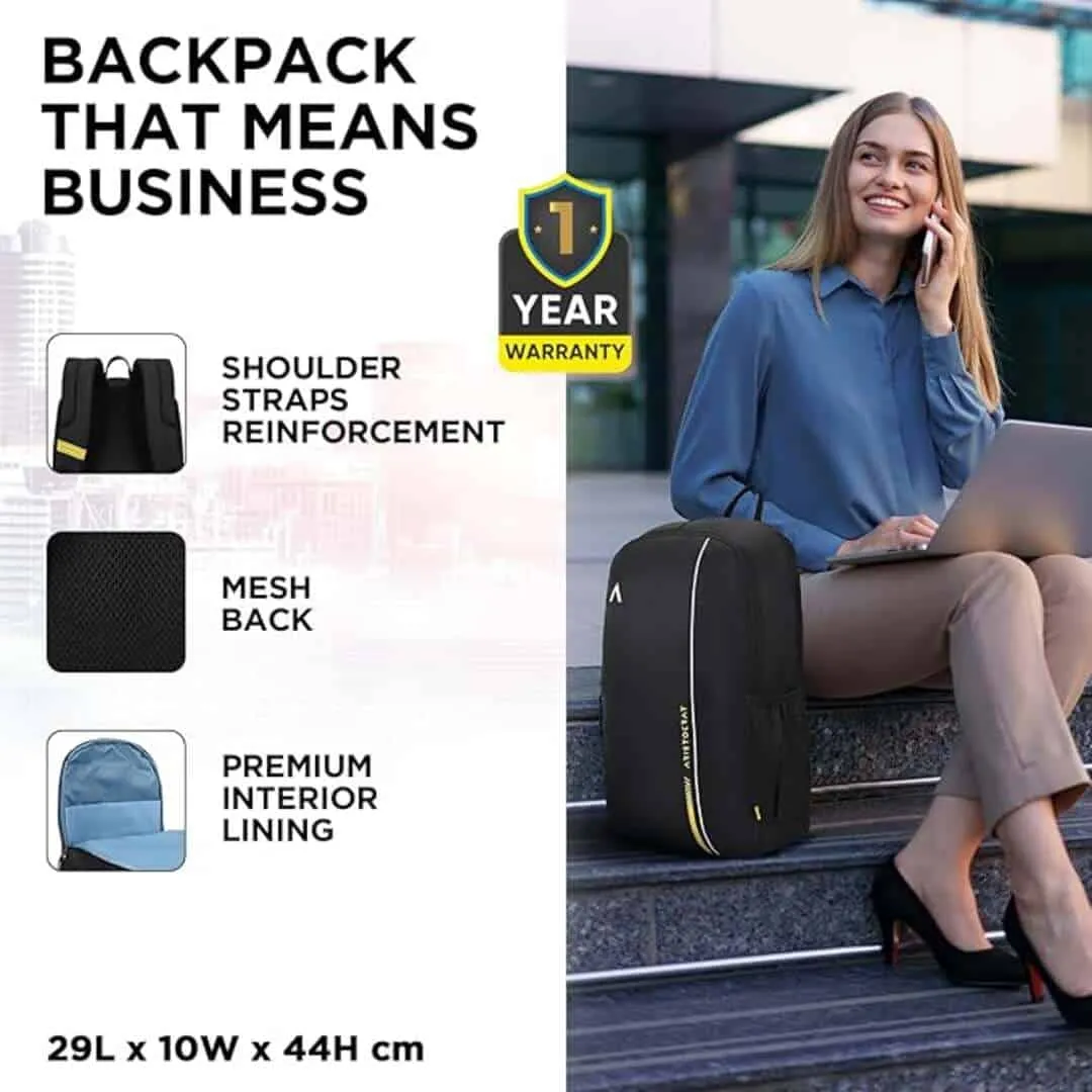 Aristocrat 25L Nova 3 Compartment Laptop Backpack (Black)