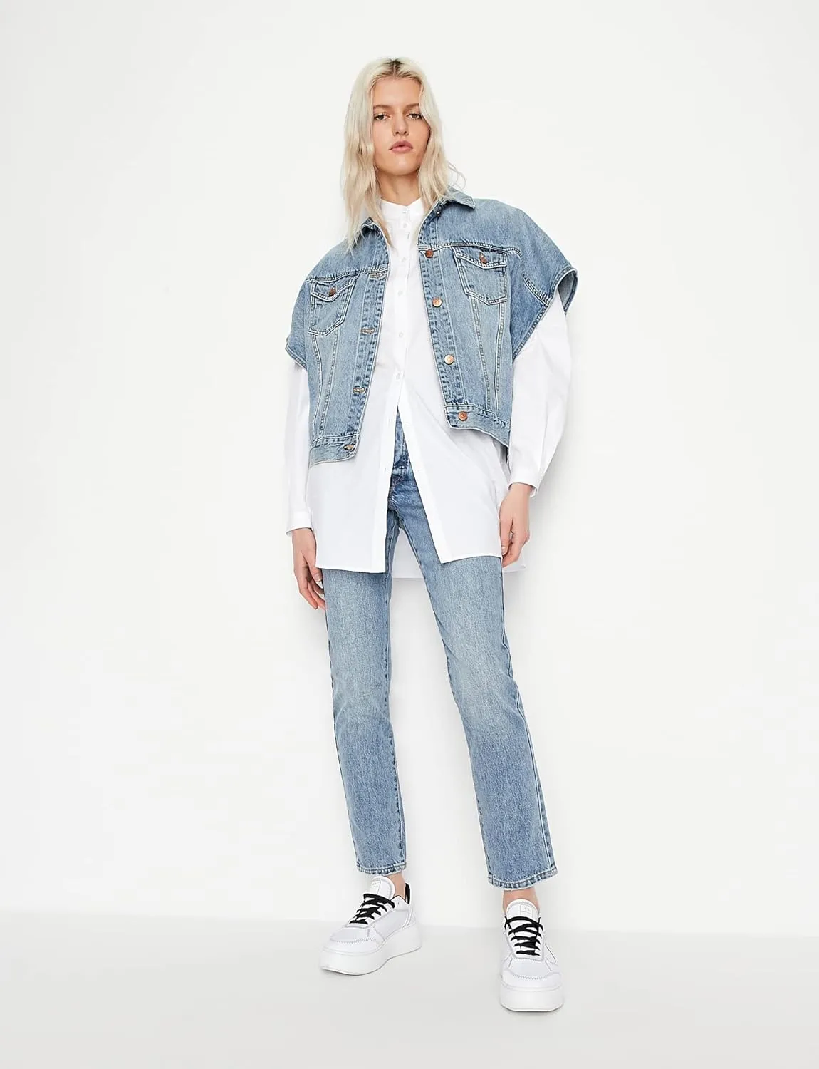 Armani Exchange Women's Ax Logo Jaquard Denim Pants