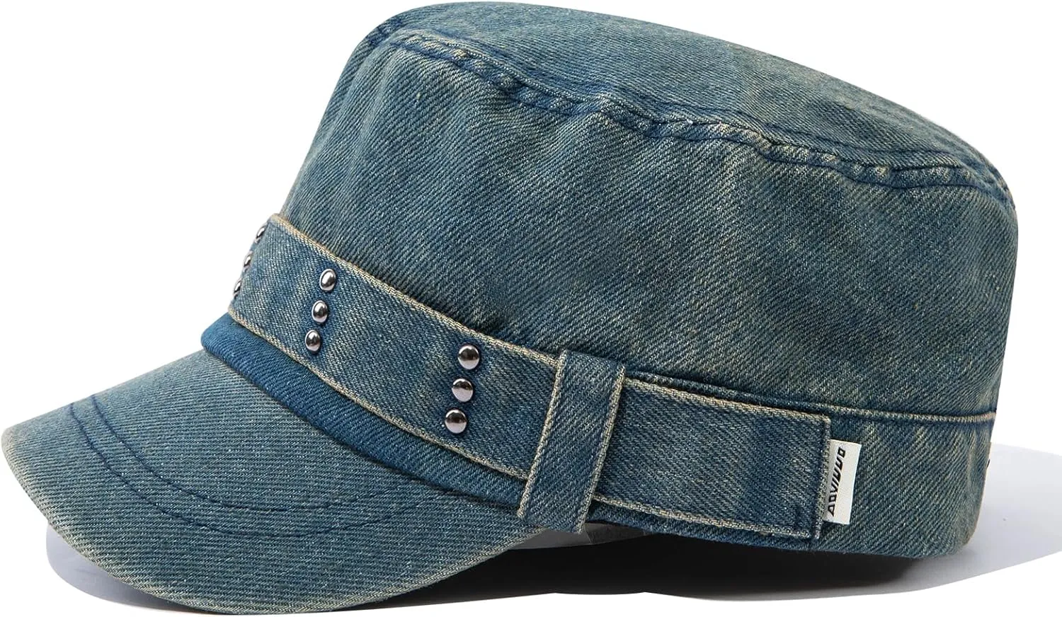 Army Cap Short Brim Hats for Men Denim Cotton Flat Top Baseball Cap Casual Umpire Cadet Cap Military Hat