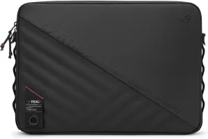 ASUS ROG Slash Sleeve Bag 4.0, Fit 16" Laptop, Adaptor, and Mouse, Tear-Resistant, Water-Repellent, PU Leather, Adjustable Shoulder Strap, Three-point Fixation Strap, Multiple Pockets, Black