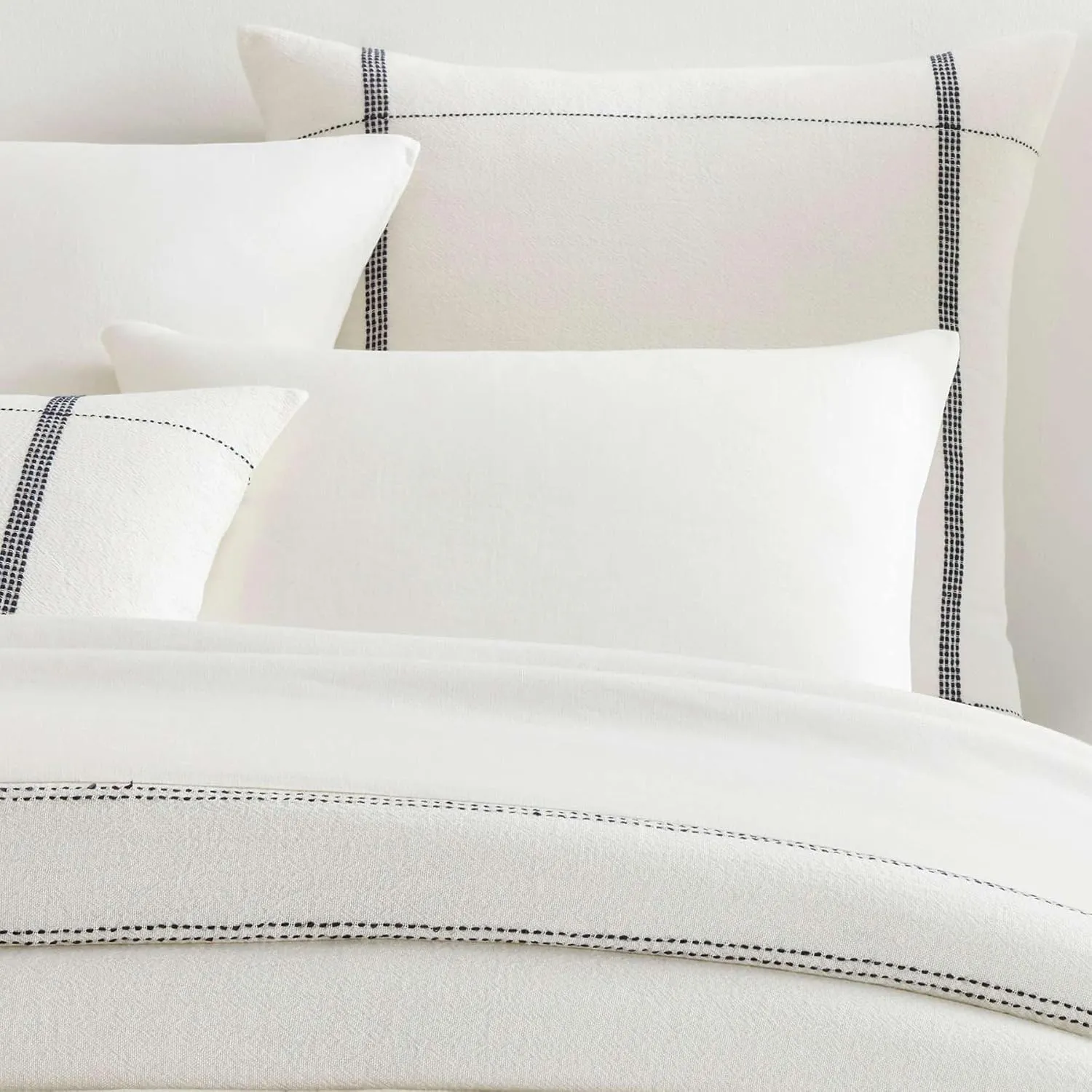 Atherton Sham, Dutch Euro, Navy Plaid Pattern