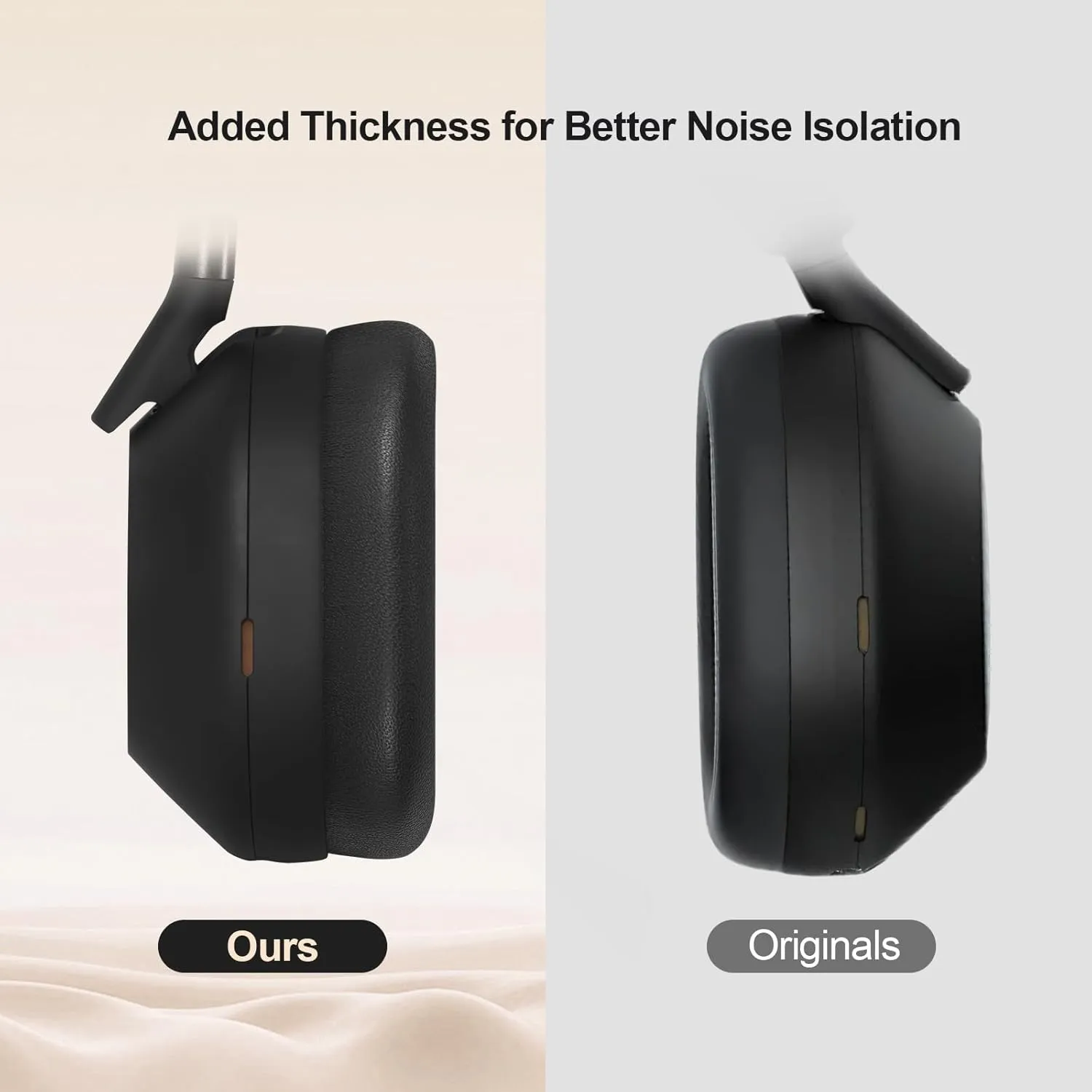 Aurivor Genuine Leather Ear-Pads Cushions for Sony WH-1000XM5 Noise Canceling Headphones, Premium XM5 Replacement Ear Covers with Soft Lambskin Leather, Optimized Memory Foam (Lambskin-Black)