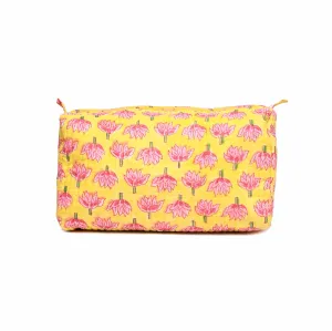AUTUMN BUDD BLOCK PRINTED QUILTED TOILETRY POUCH
